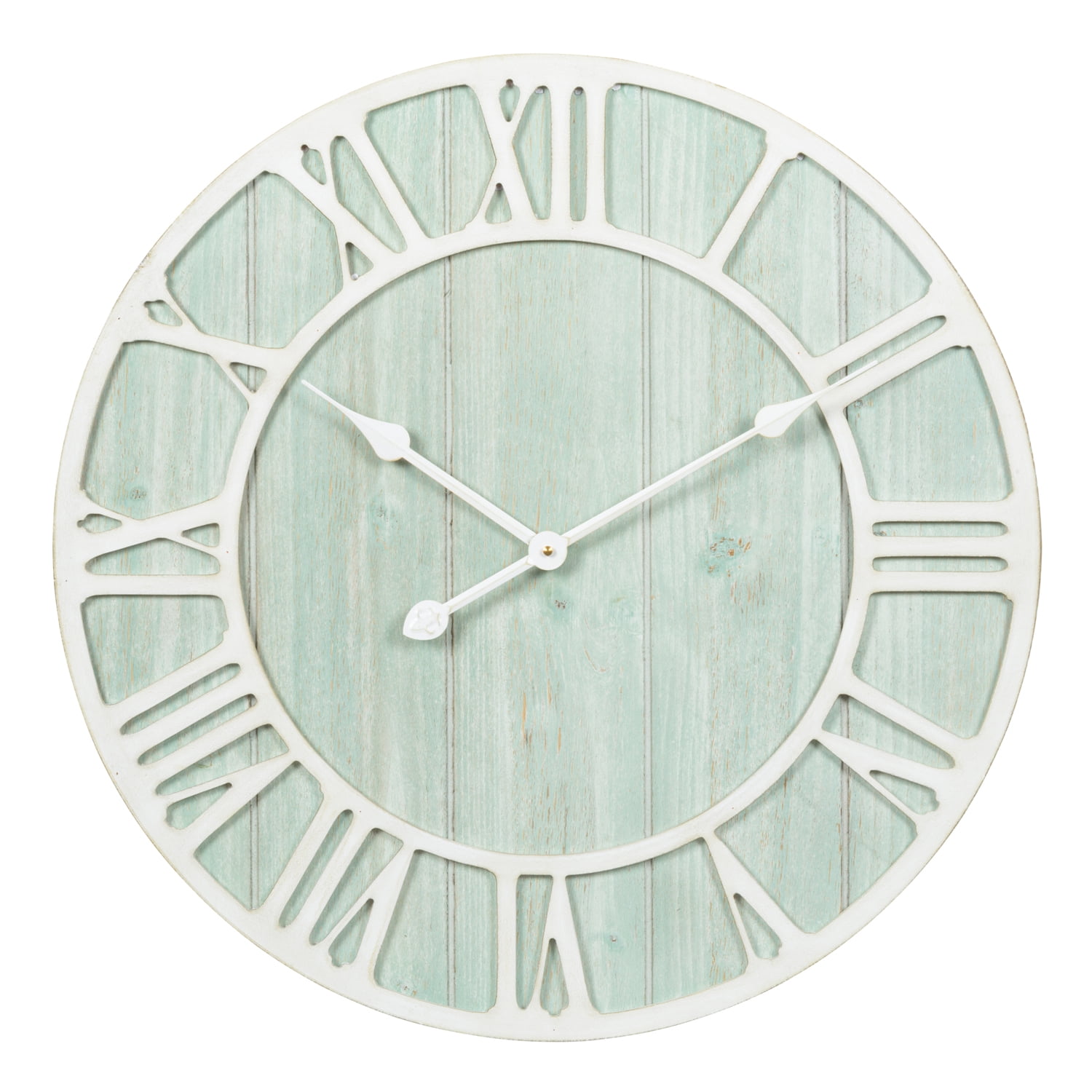 La Crosse Clock 23.5-Inch Harbor Tides Green-Blue Coastal Quartz Wall Clock,  404-4060