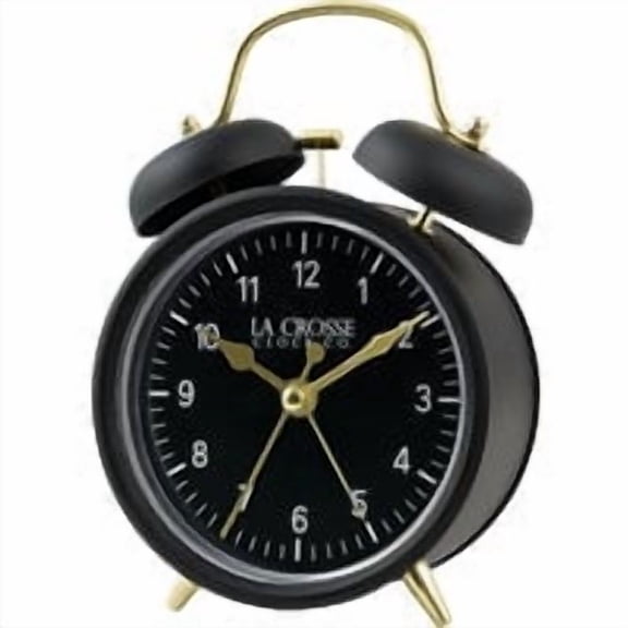 La Crosse Technology La Crosse Clock Co. Black Twin Bell Alarm Clock - Pack of 2 Shop Supply Pack