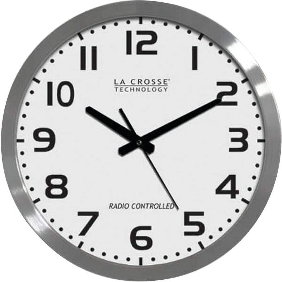 16" Brushed Metal Atomic Wall Clock with White Face