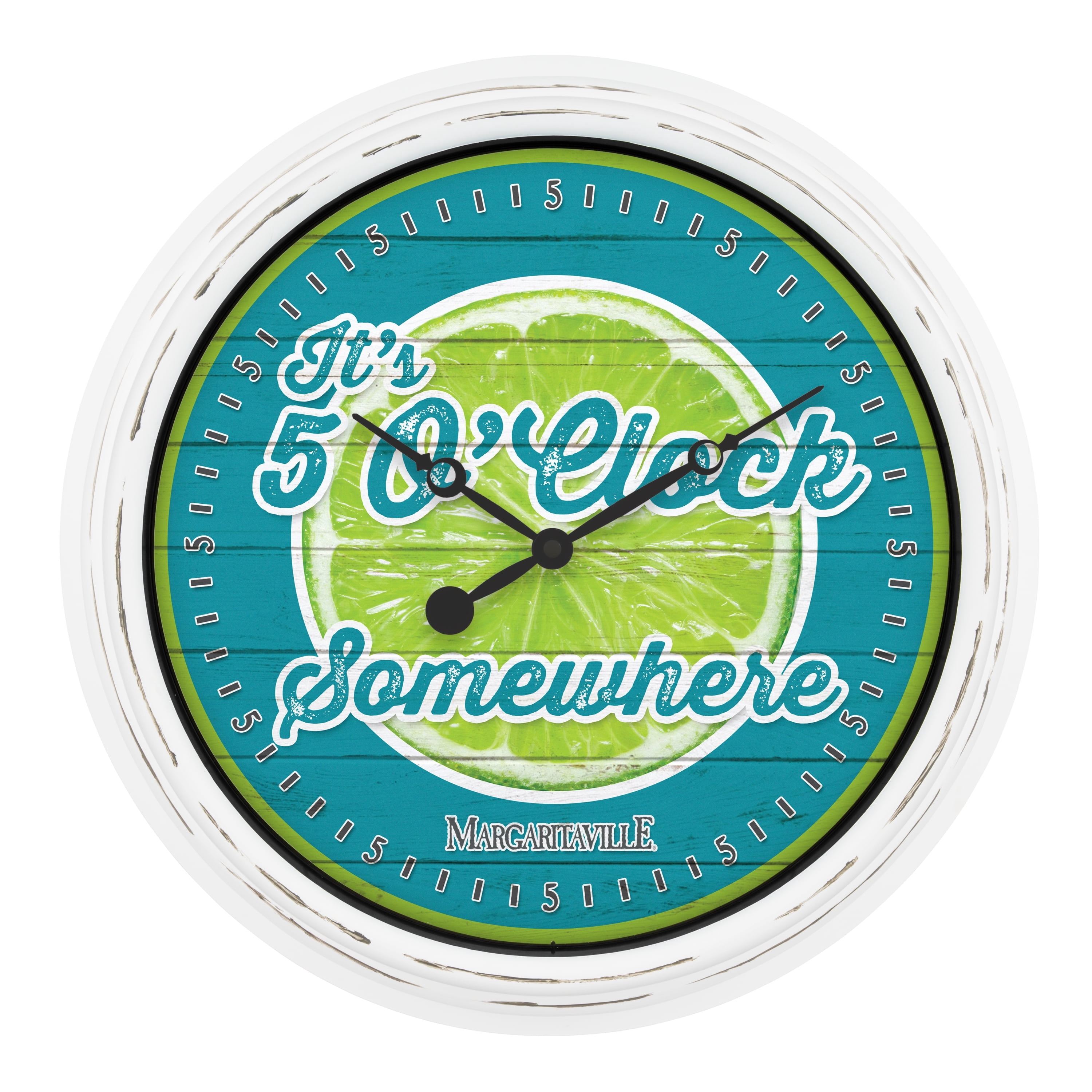 La Crosse Clock Margaritaville 15.75 inch Quartz Analog Outdoor Wall Clock, 433-3841MV2