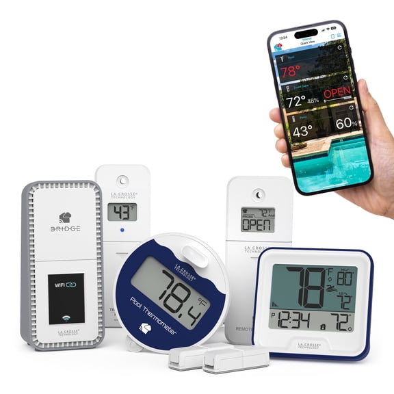 La Crosse Technology Pool Preserver Pro Wi-Fi Alert and Monitoring System, X100-PM01-04