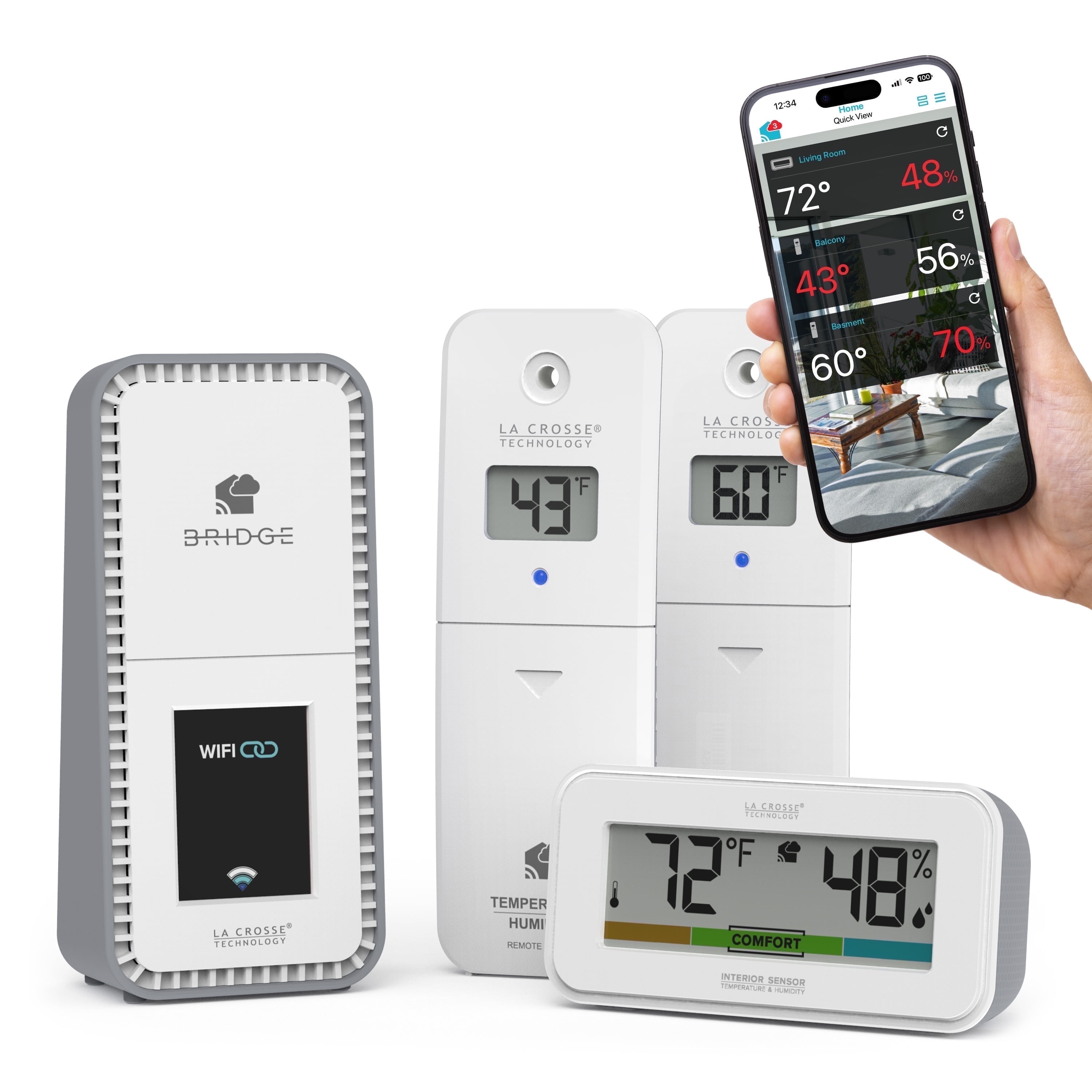 La Crosse Technology Temp Tracker Advanced Wi-Fi Alert and Monitoring ...