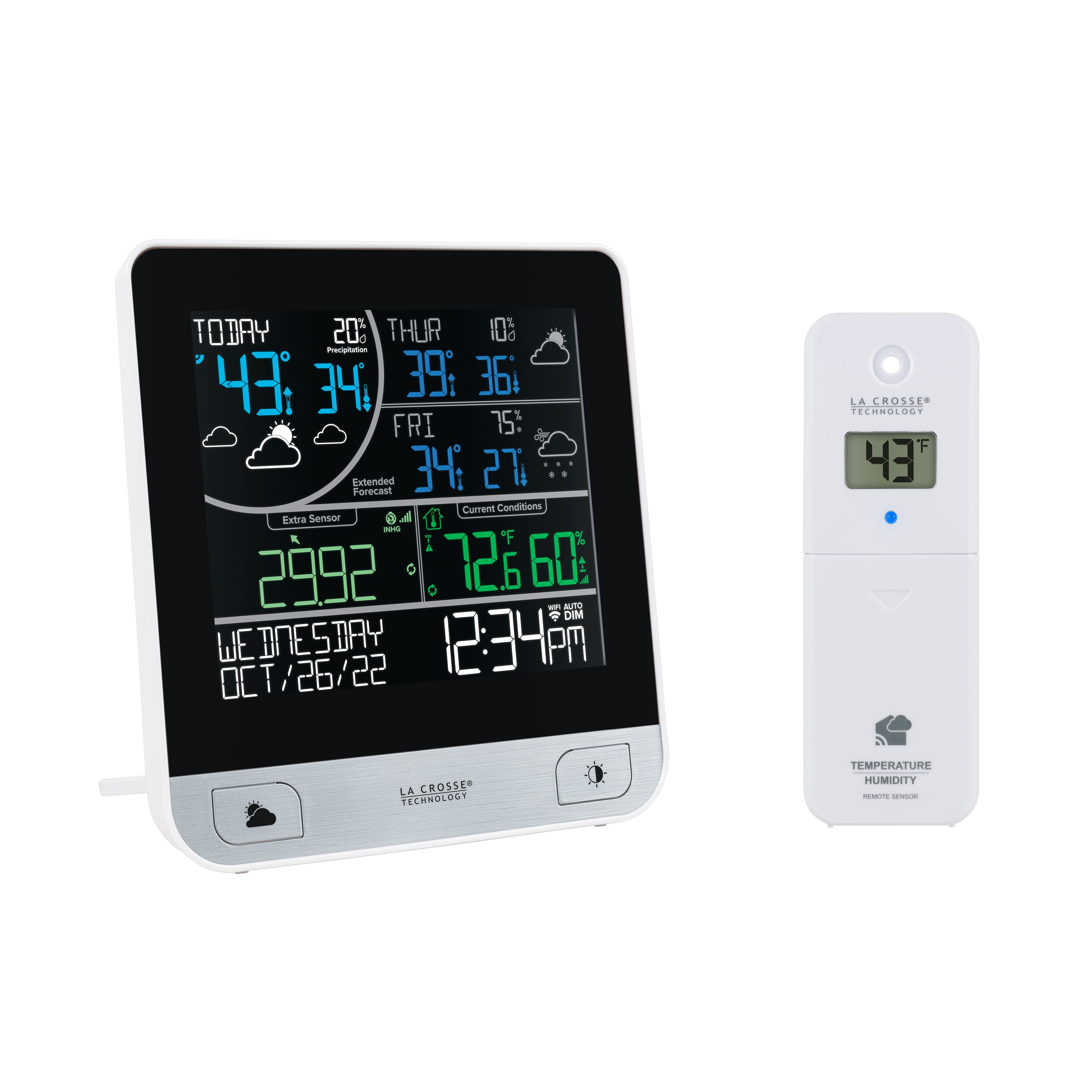 La Crosse Technology V15-TH Wi-Fi Multi-Day Forecast Digital Weather Station, Black
