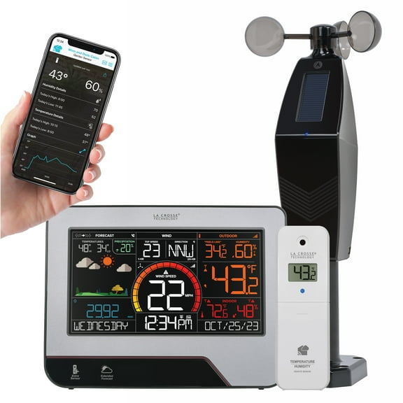 La Crosse Technology Wi-Fi Professional Digital Color Wind and Weather Center with Remote Monitoring, V23-WTH