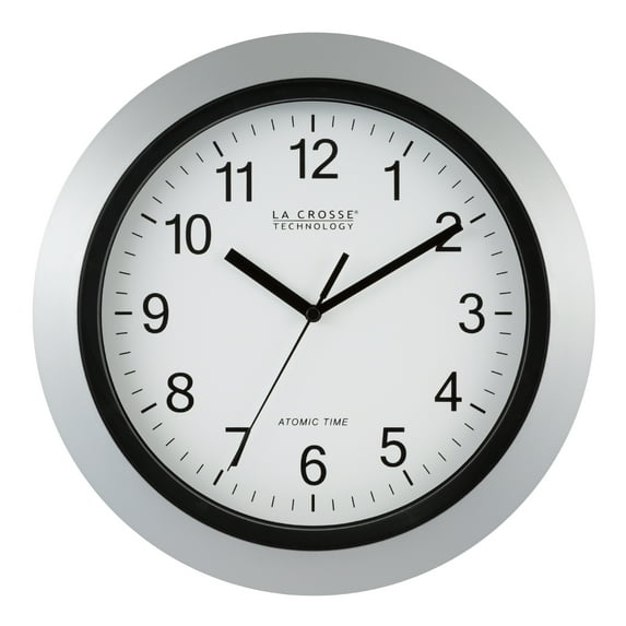La Crosse Technology WT-3129S 12" Atomic Analog Silver Wall Clock