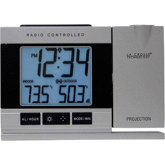 La Crosse Technology WT-5220U-IT Projection Alarm Clock with Indoor/Outdoor Temperature