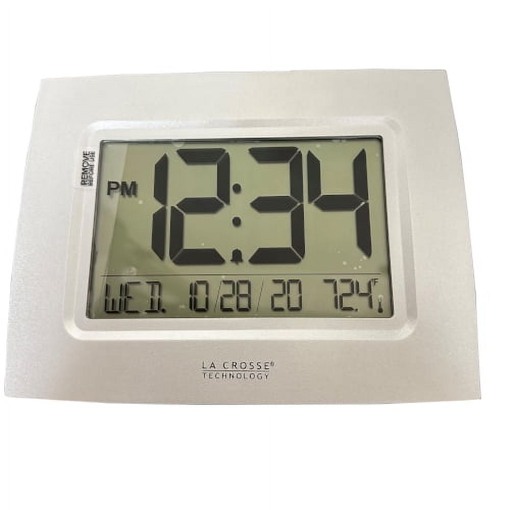 8.7" Black and Silver Digital Indoor Wall Clock
