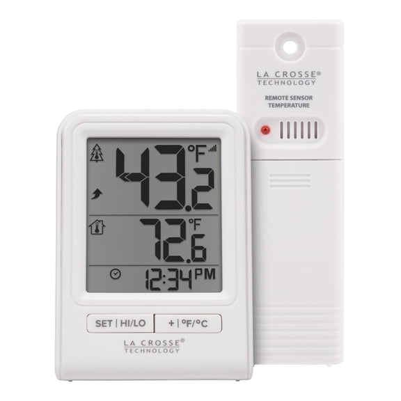 La Crosse Technology White Battery Operated Wireless Digital Thermometer, 308-1409WNH