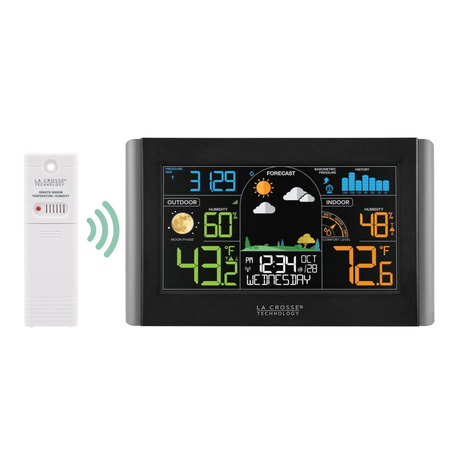 Wireless Color Weather Station with Humidity Sensor
