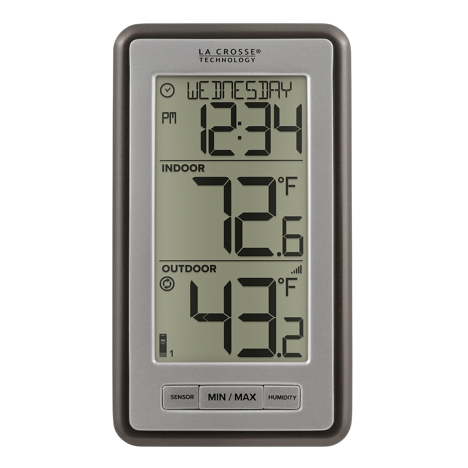 La Crosse Technology Wireless Digital Black Thermometer with Indoor Humidity