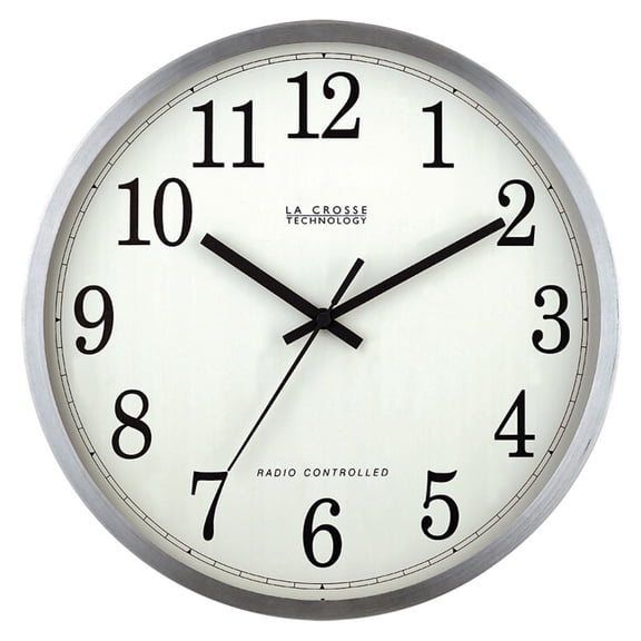 La Crosse Technology Wt-3126b 12" Stainless Steel Atomic Wall Clock