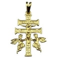 thumbnail image 1 of La Cruz De Caravaca Plata Double Cross Pendant Gold Over Real Solid 925 Sterling Silver 1.25" Inch, 1 of 15