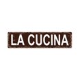 thumbnail image 1 of La Cucina Sign - Italian Cooking Chef Kitchen Pantry Rustic Street Sign or Door Name Plate Plaque Home Pub Bar Wall Decor Retro Metal Tin Sign Size: 4 x 16 Inch, 1 of 4