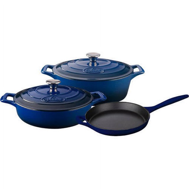La Cuisine Pro 5Piece Enameled Cast Iron Cookware Set, Oval Casserole