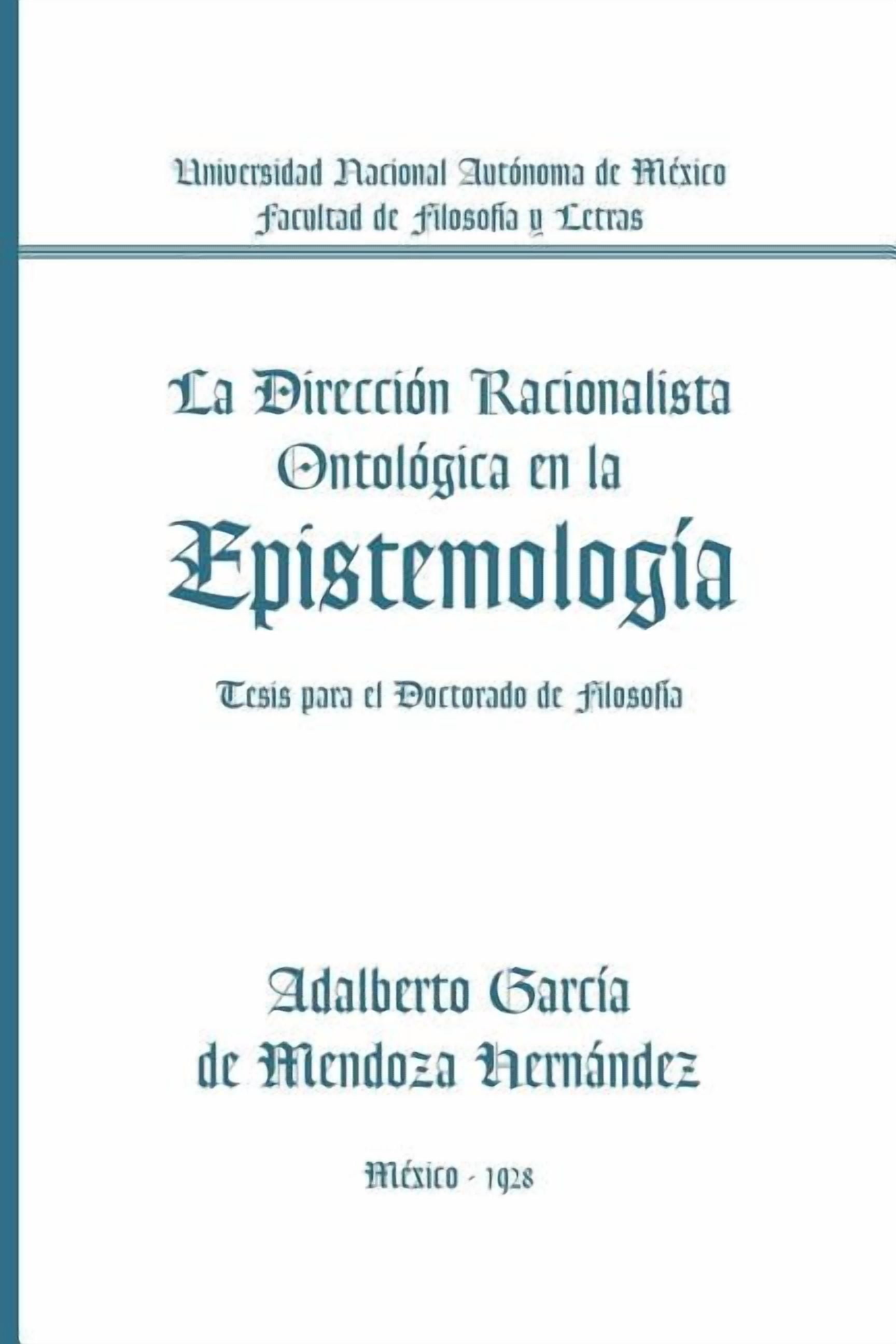 Ontol La Direccion Racionalista Ontologica En La Epistemologia (Paperback ...