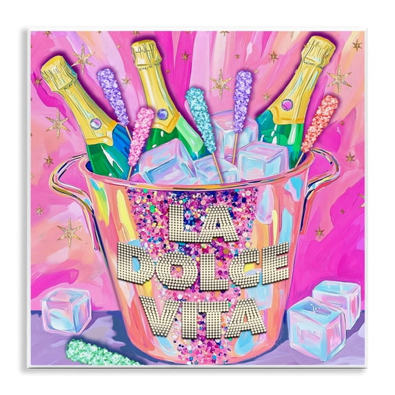 Stupell Industries La Dolce Vita Champagne Wall Plaque Art, design by Jess Stempel