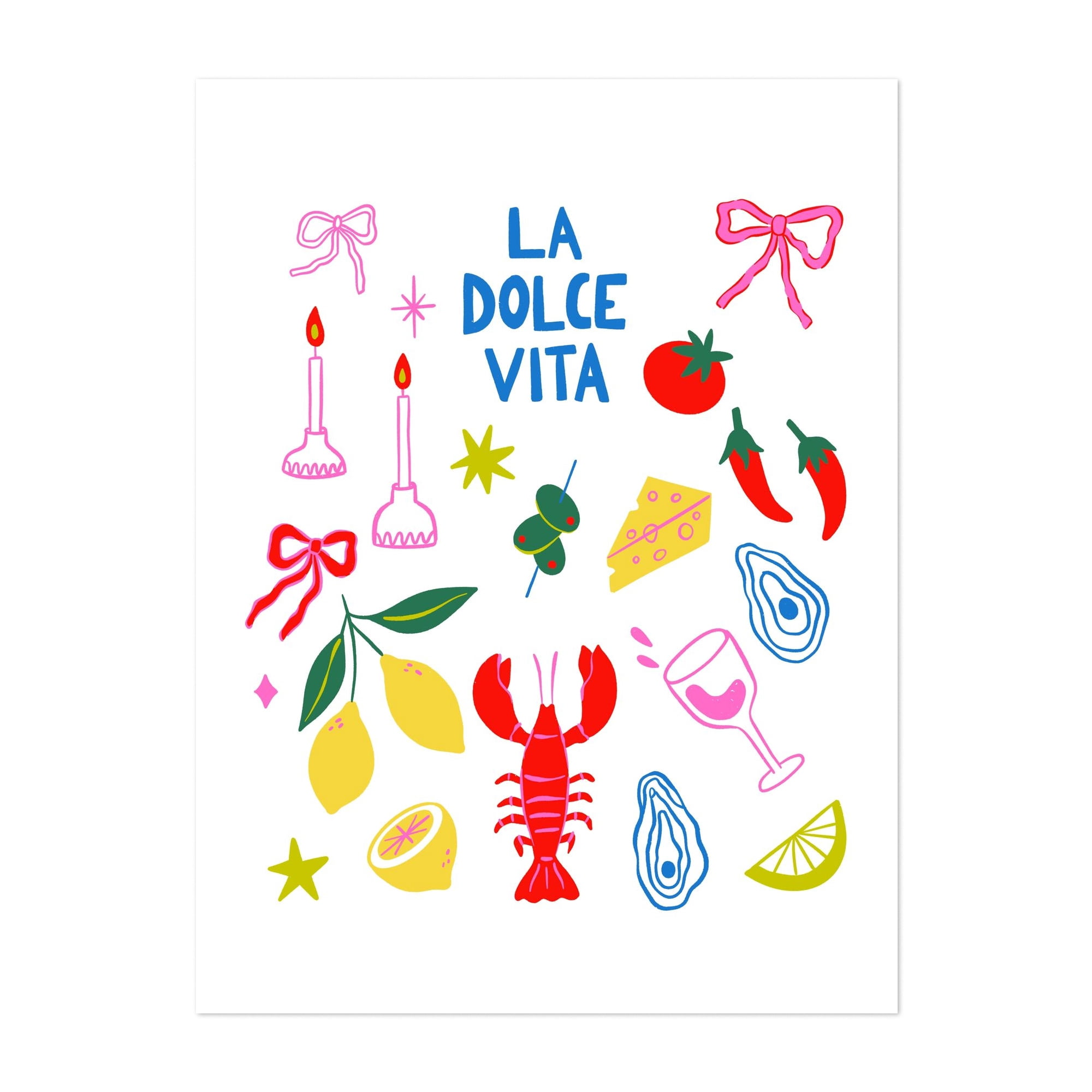 La Dolce Vita - Digital Art Italian Pop Art Kitchen Decor Seafood