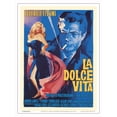 thumbnail image 1 of La Dolce Vita - Directed by Federico Fellini - with Marcello Mastroianni - Vintage Italian Film Movie Poster by Giorgio Olivetti c.1959 - Master Art Print (Unframed) 9in x 12in, 1 of 4