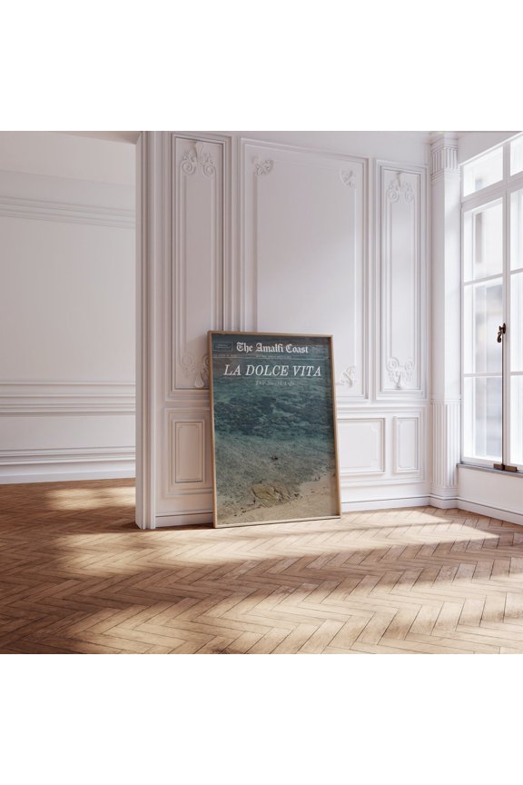 La Dolce Vita Newspaper Print, Retro Beach Wall Art