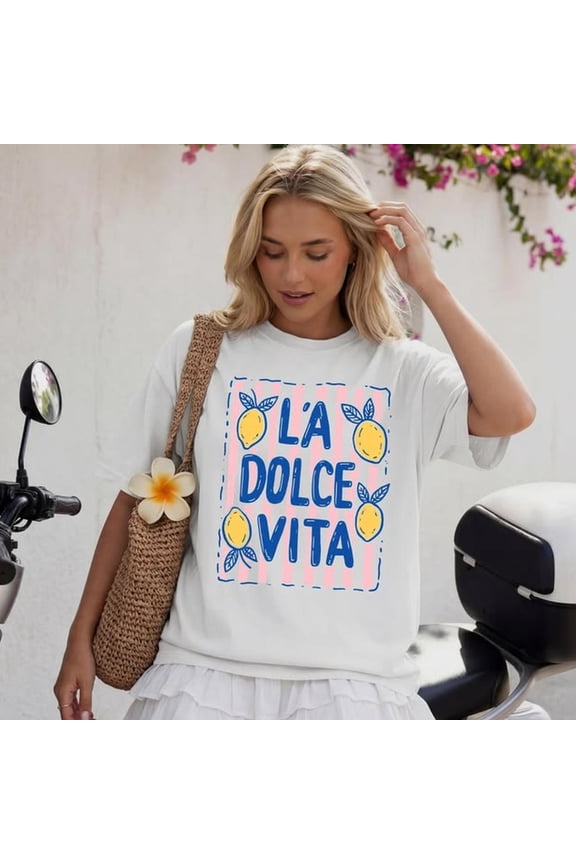 La Dolce Vita Shirt , Italian Summer Lem1on Graphic T1EE, Amai Coast Aesthetic TShirt, Cute Vacation Shirt
