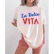 La Dolce Vita Tshirt Italia Shirt Italian Clothing for Women Italian Gifts Italy Travel Gift Italy Summer Vacation Tee Tomato Girl Summer, Vintage Birthday Gift