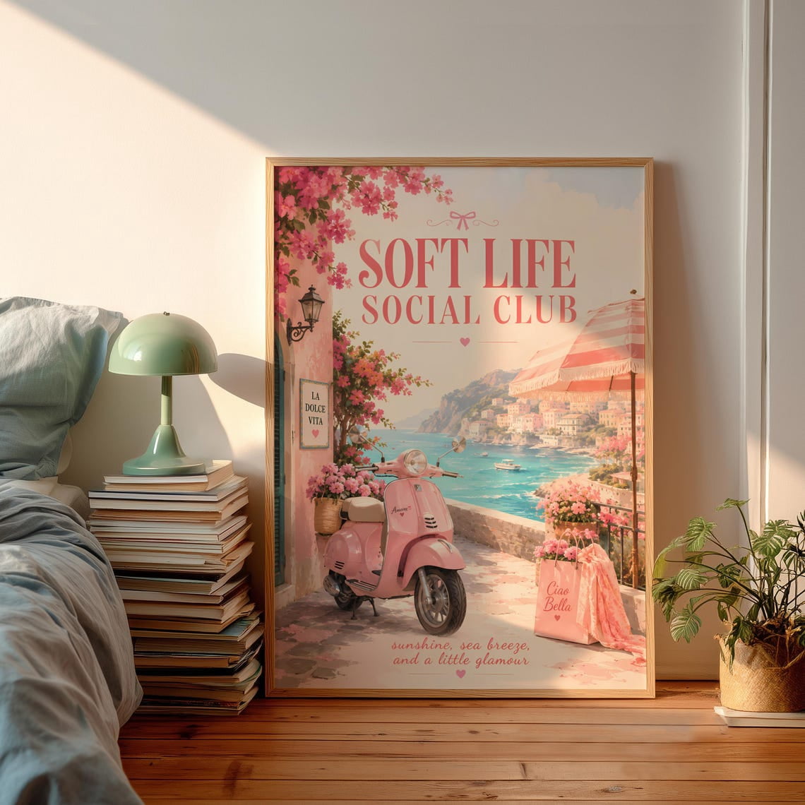 English Riviera Print La Dolce Vita Wall Art Print, Italian Riviera Ciao Bella Summer Decor ...