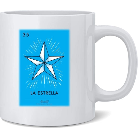 La Estrella Star Loteria Card Mexican Bingo Ceramic Coffee Mug Tea Cup Fun Novelty Gift 12 oz
