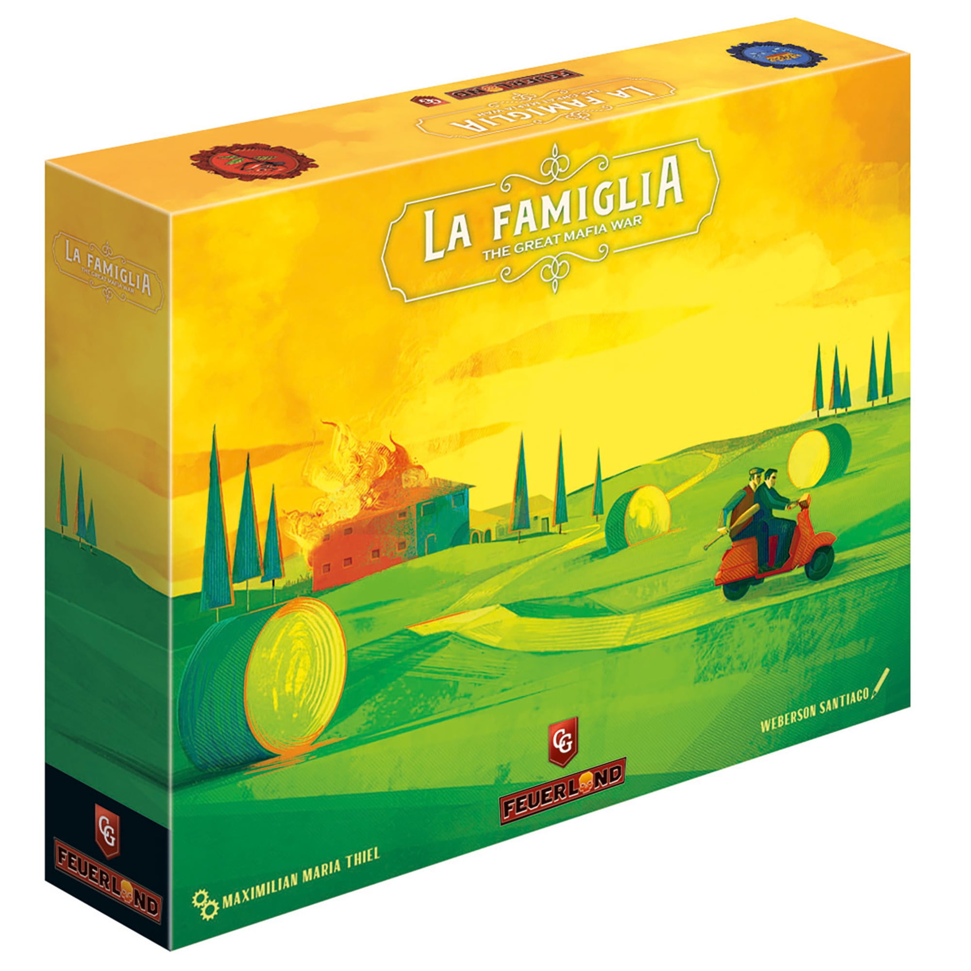 La Famiglia: The Great Mafia War - Capstone Games,  2-vs-2 Team Strategy Board Game, Based in 1980's Sicily, 4 Players, 90-180 Minute Game Play Time, Ages 16+