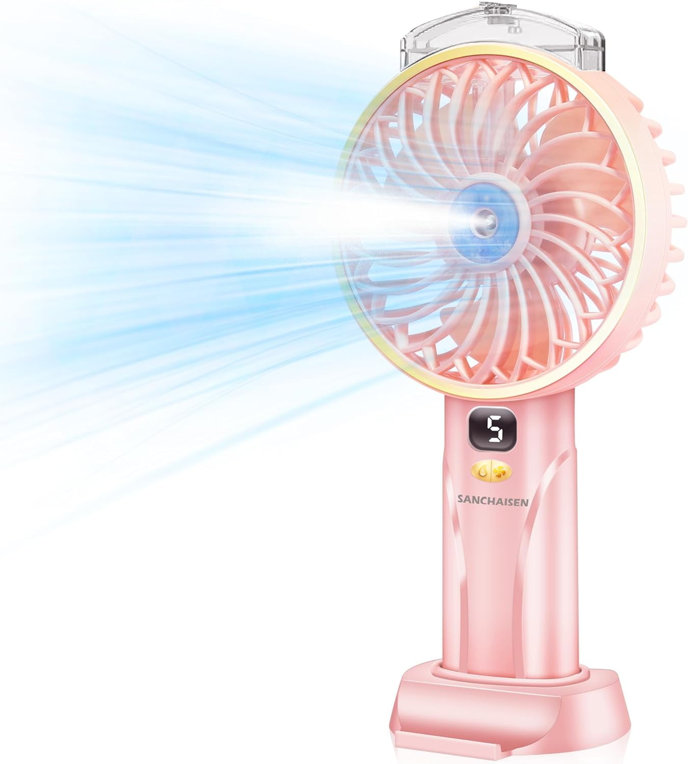 La Farah Portable Handheld Fan, Battery Powered Hand Held Misting Fan