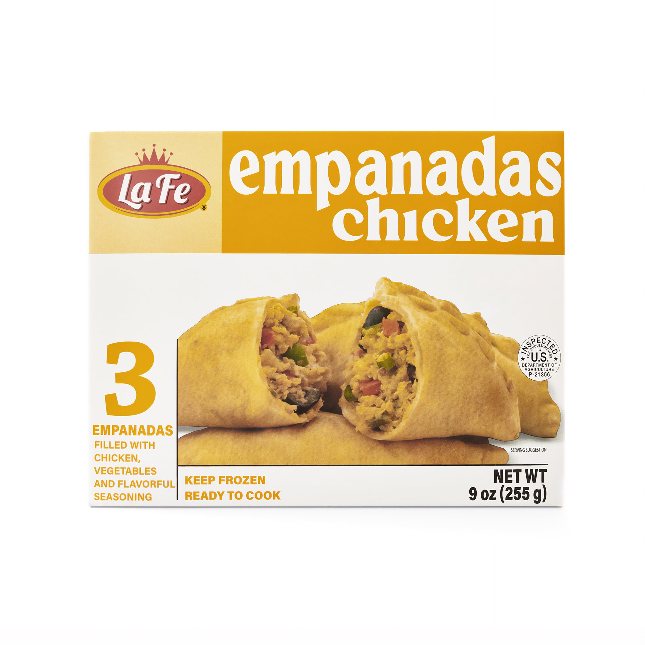 La Fe Chicken Empanadas, 9 oz, 3 Count (Frozen)