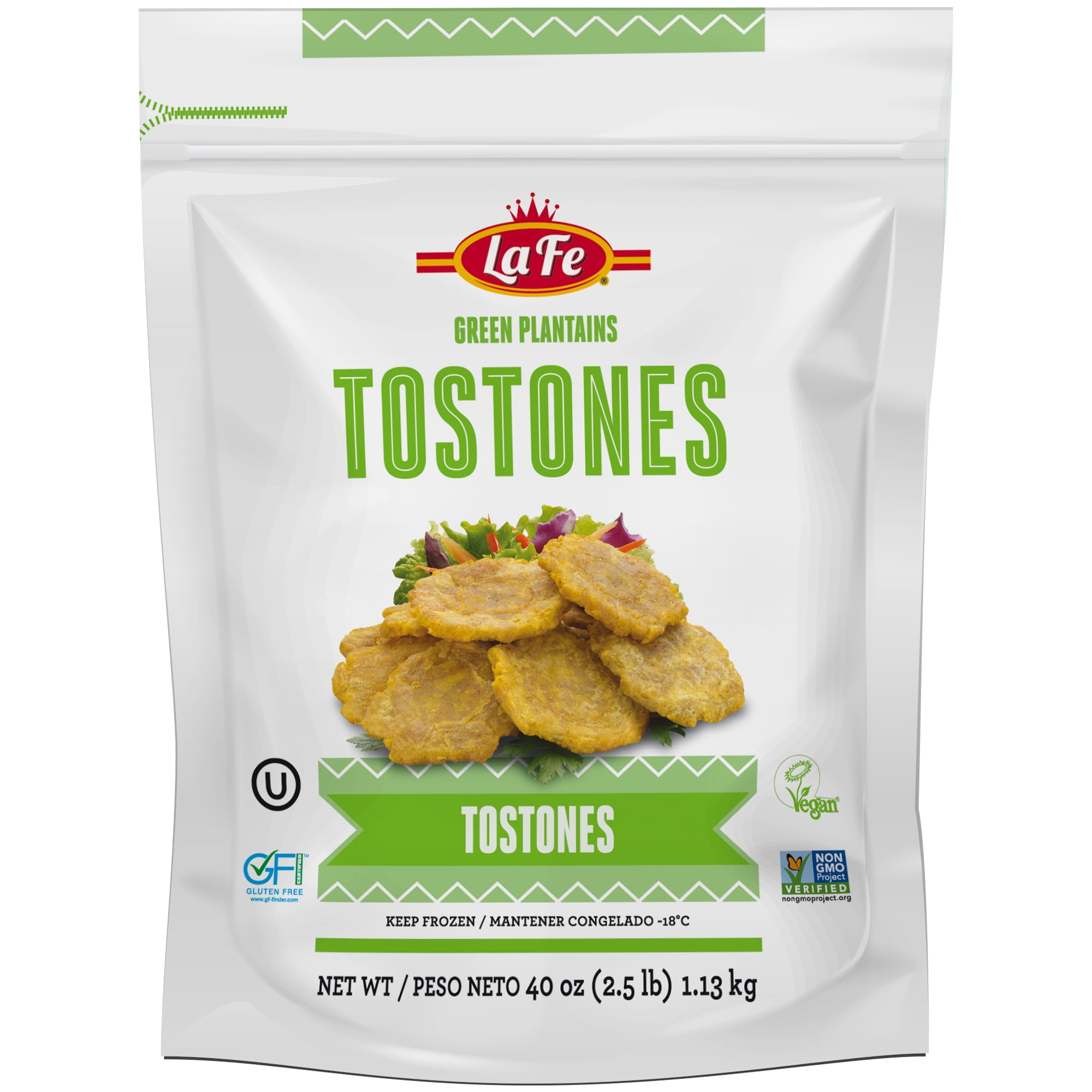 La Fe Family Pack Green Plantains Tostones, 2.5 lbs (Frozen)