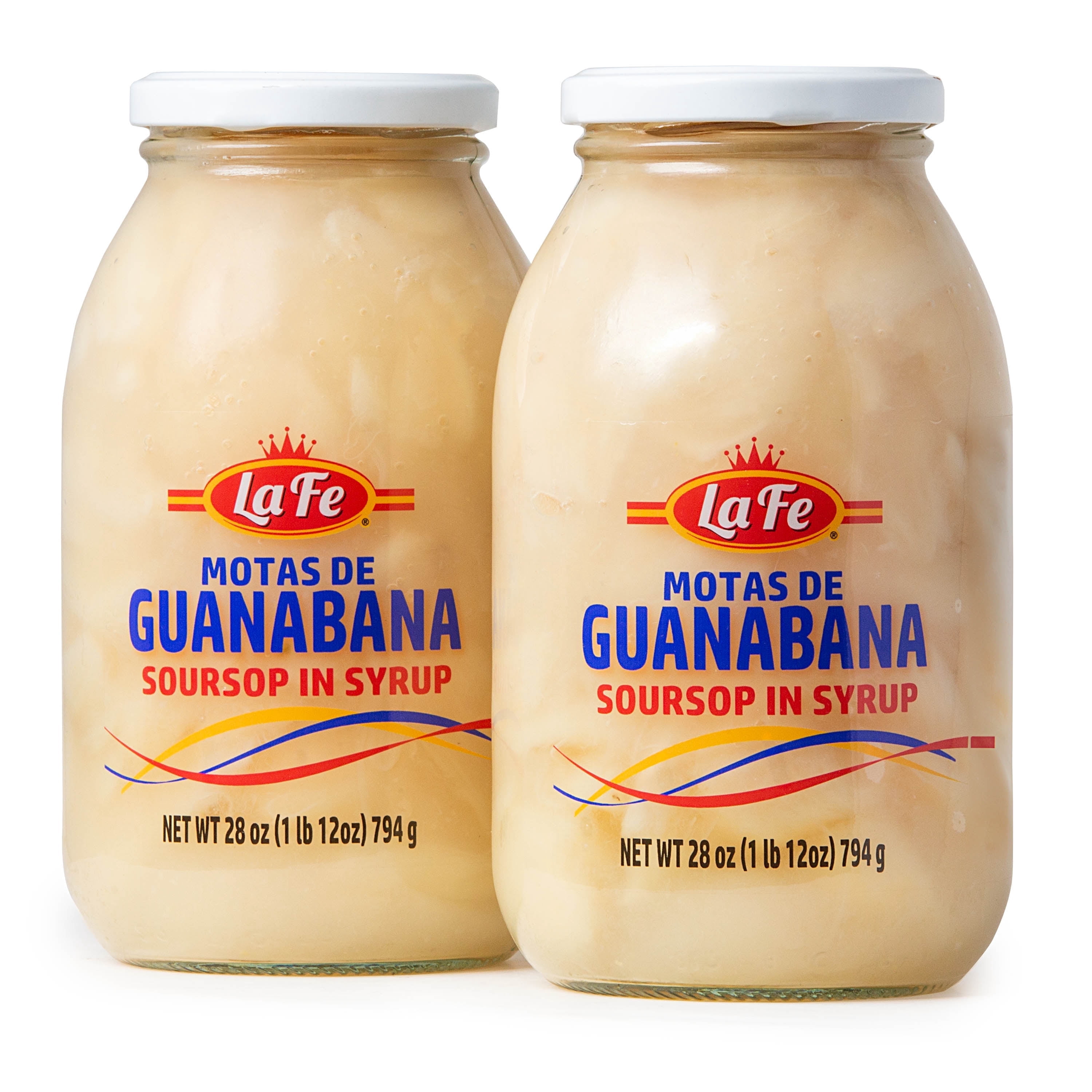 La Fe Conservas Motas de Guanábana , Soursop Fruit Fresh Pulp, 28oz – 2 Pack