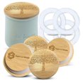 La Fermiere Yogurt Jar Lids 4 Bamboo Wood Lids Set Each One With 2