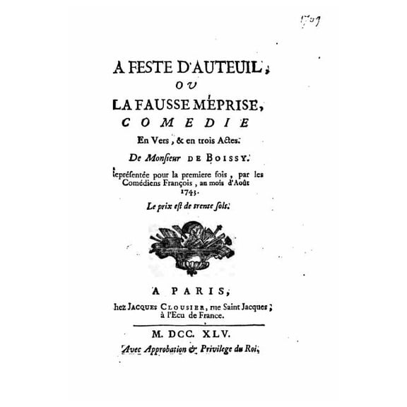 La feste d'Auteuil, ou, La fausse mprise (Paperback)