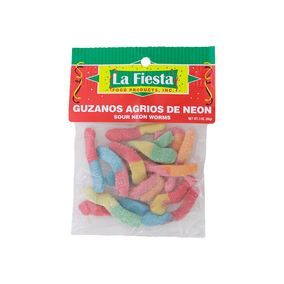 La Fiesta Neon Worms Candy, 3 oz