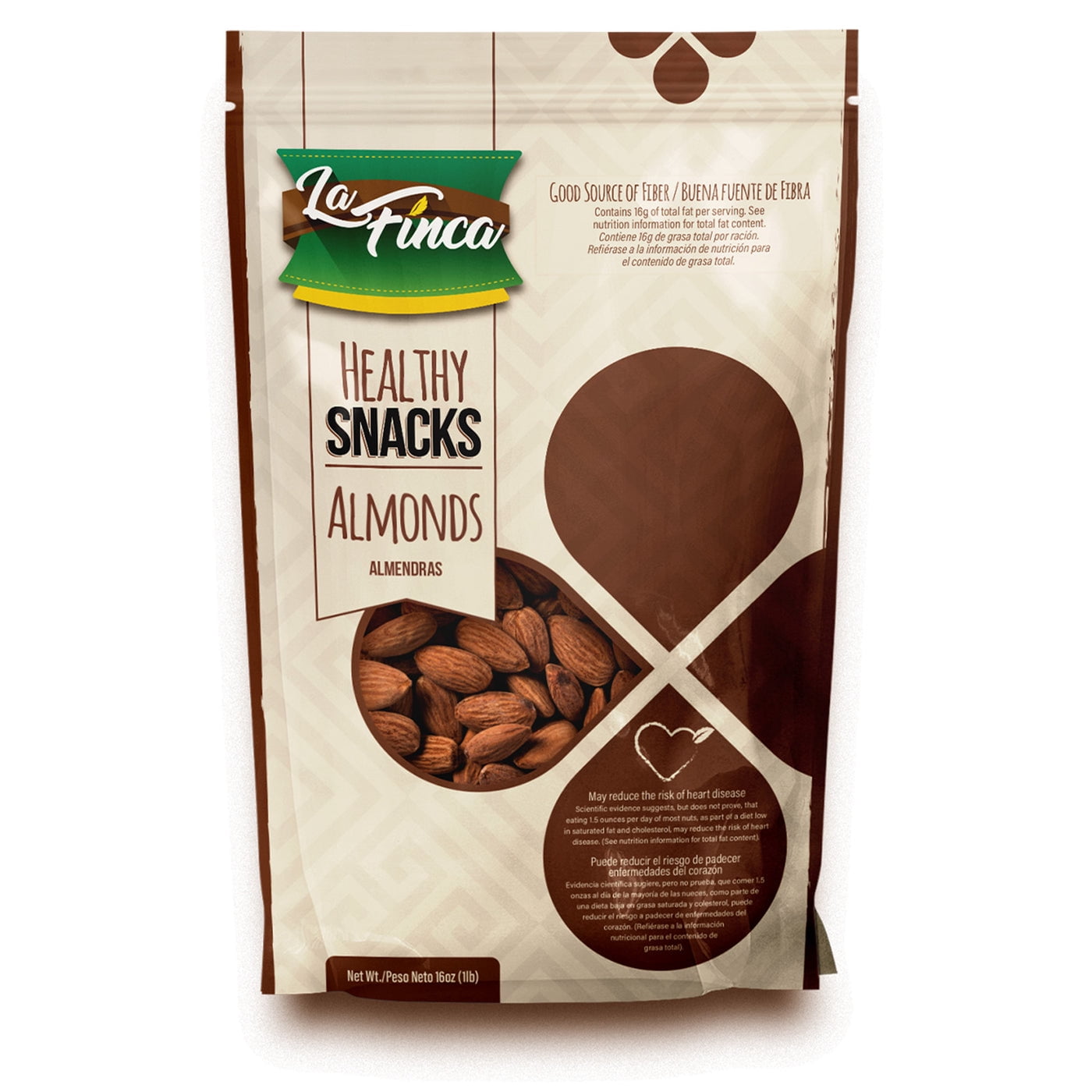 La Finca Almonds, Healthy Snacks, 1 lb, Individual pack, Non-GMO, Gluten-Free