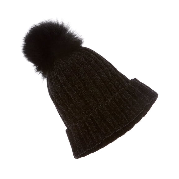 La Fiorentina Chenille Hat, Black