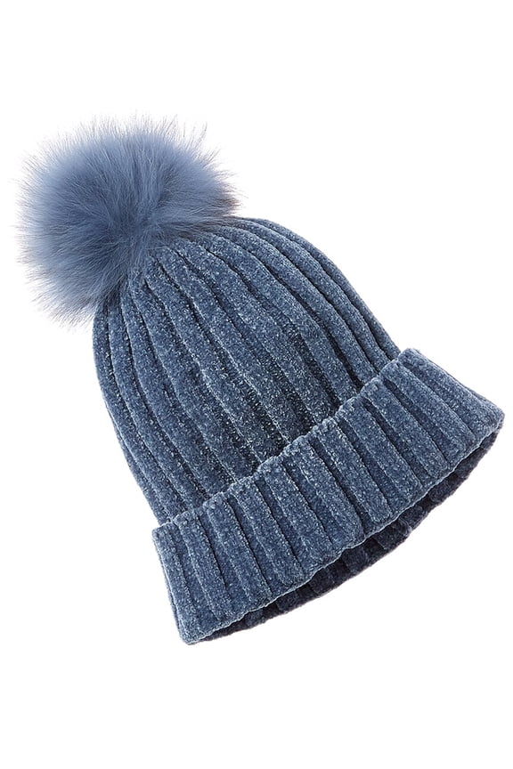 Chenille Hat, Blue