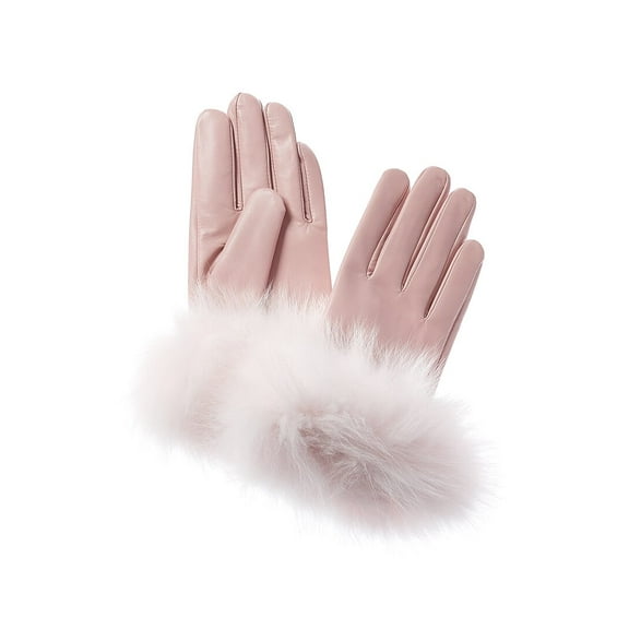 La Fiorentina Leather Gloves, Pink
