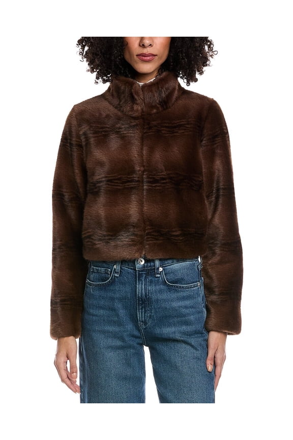 womens  Cropped Jacket, l, Brown