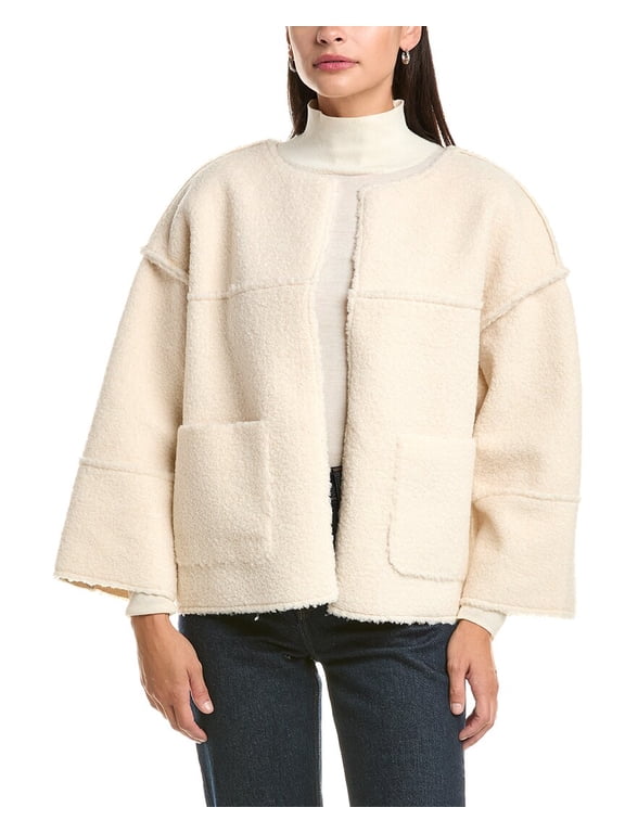 womens Teddy Jacket, m, White