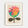 thumbnail image 1 of La Flor - Illustration Abstract Geometric Floral Modern Art Minimalist Botanical Oak Framed Wall Art Print 12 x 18 inches, 1 of 15