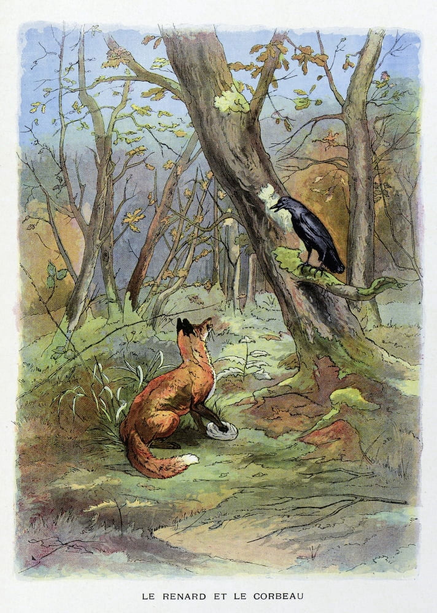La FontaineS Fables The Fox And The Crow Canvas Art - (18 x 24)