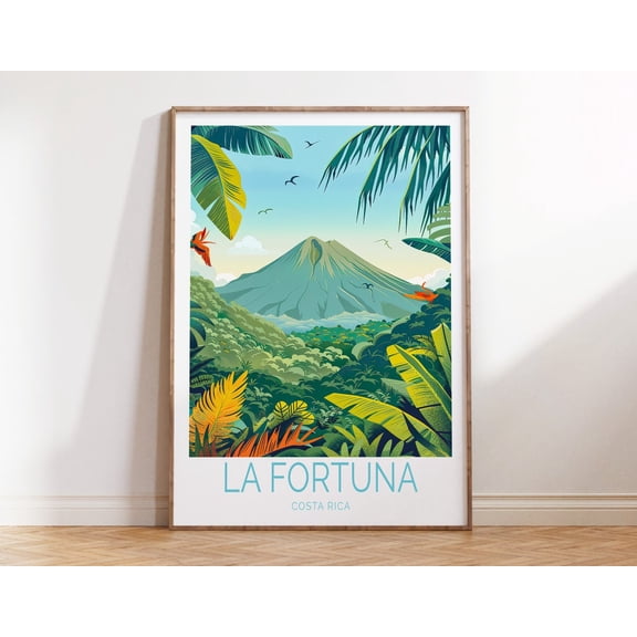 La Fortuna Costa Rica Volcano Nature Wall Art, Unframed Canvas Size 24x36