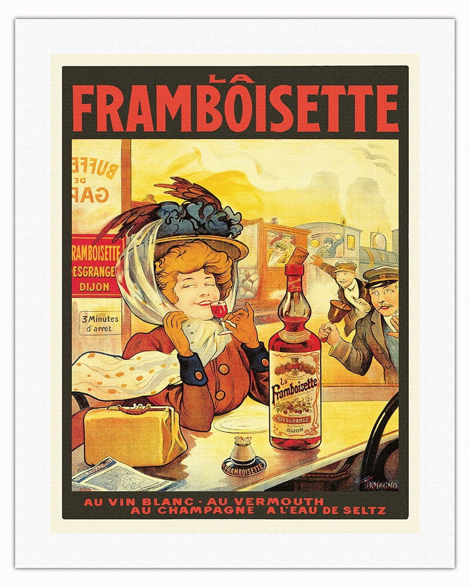 La Framboisette Raspberry Liquor - Vintage Advertising Poster by