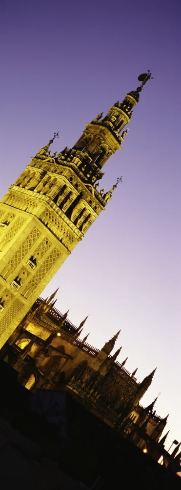 La Giralda Bell Tower At Dusk Canvas Art - Anna Watson Design Pics (13 x 36)