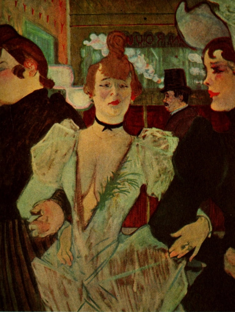 La Goulue entering the Moulin Rouge Canvas Art - Henri de Toulouse-Lautrec (18 x 24)