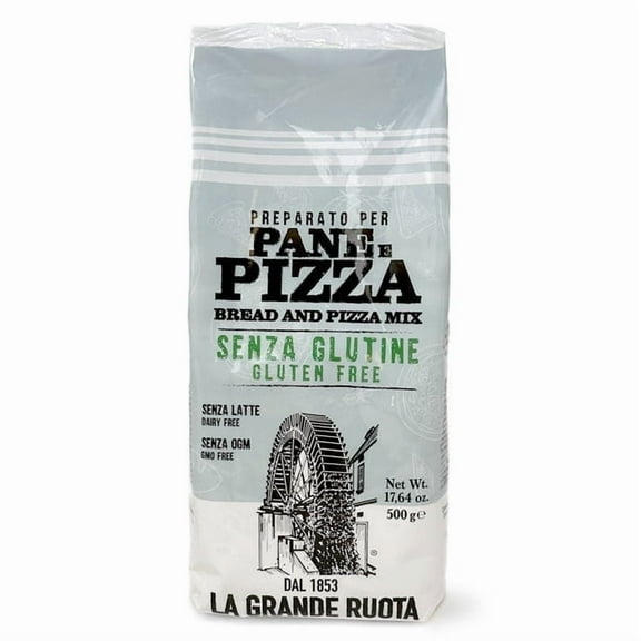 La Grande Ruota Gluten Free Mix For Bread and Pizza 17.64 oz (Pack of 1), – Suitable For Celiac And Gluten-Intolerant Consumers. Dairy Free, Non-GMO. Vegan, Wholesale