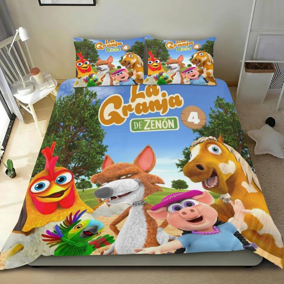 The La Granja De Zenon Themed Bed Sheet Set Three Piece Set 53x79 In ches Comfortable And Skin Friendly Unique Design Creating A Star Studded Night Home Decor Gifts For Family Friends fans