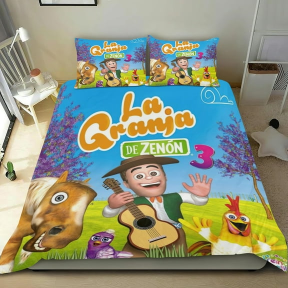 The La Granja De Zenon Themed Bed Sheet Set Three Piece Set 68x86 In ches Comfortable And Skin Friendly Unique Design Creating A Star Studded Night Home Decor Gifts For Family Friends fans